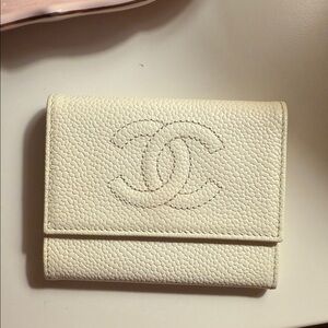 Chanel Cream Leather wallet cardholder